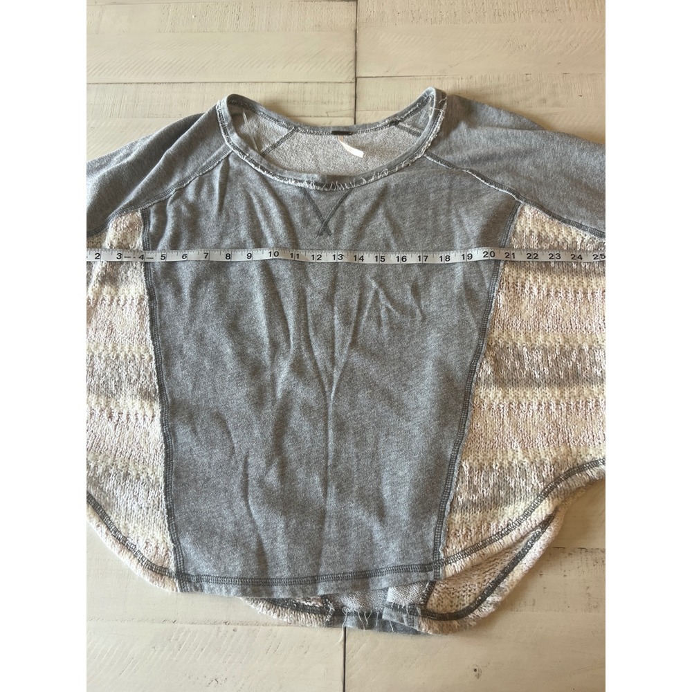 Free People Beautiful Sinner Sweatshirt Sweater Gray Ivory Alpaca Blend Small - Picture 4 of 7